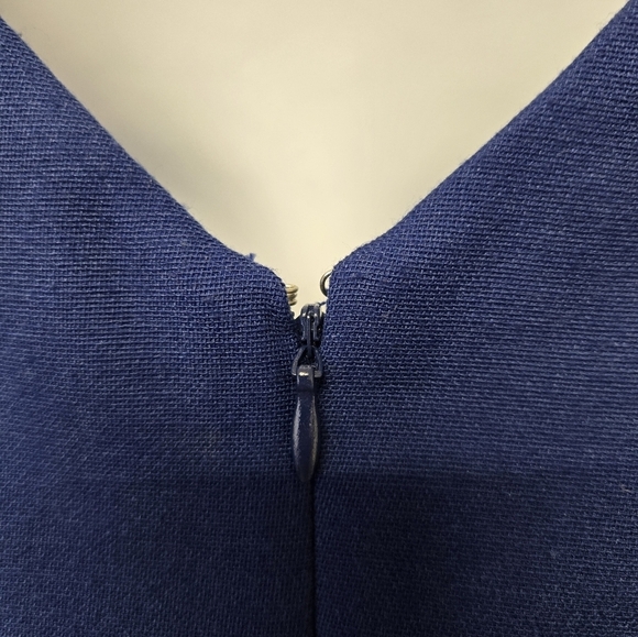 Worthington High low Sleeveless Navy Blue Dress 12 - Picture 5 of 8